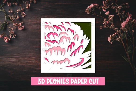 3D Layered Peony Flower SVG for Handmade Craft Projects