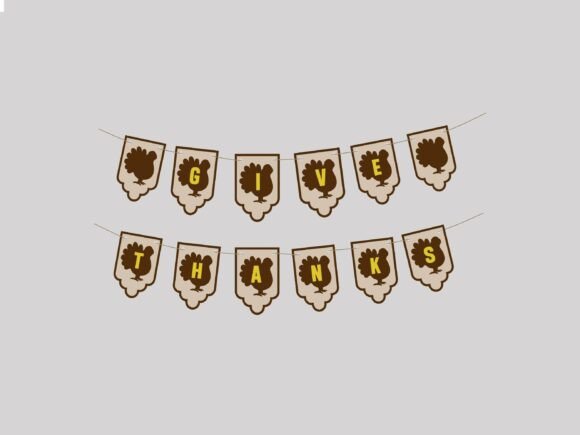 3D SVG Thanksgiving Banner for Fall Design Projects