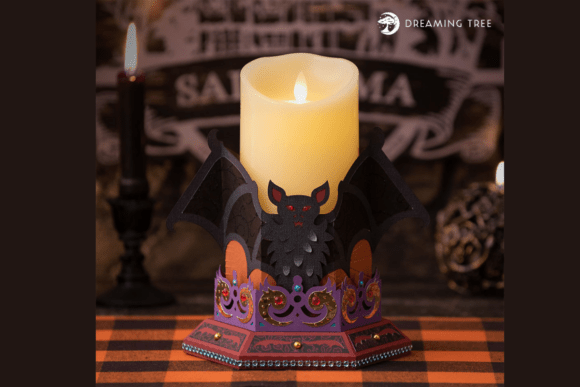 Bat Candle Holder SVG: A Spooky 3D Design for Halloween Content