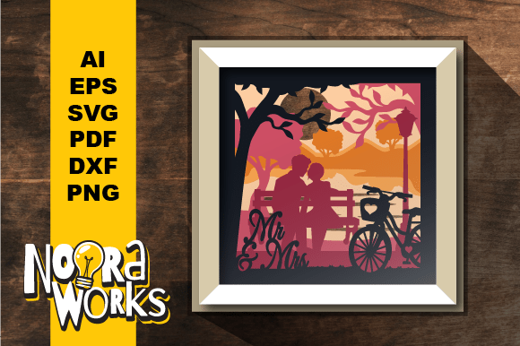Couple in the Park Paper Cut Light Box – A 3D SVG for Shadow Box Creations