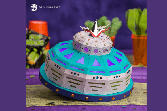 Cupcake Flying Saucer 3D SVG: A Playful Centerpiece for Creative Content