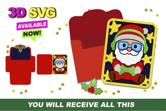 Gamer Santa SVG: A Festive 3D Design for Birthday Crafting