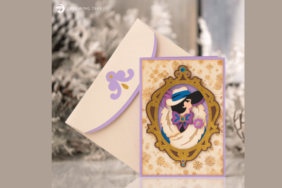 Giselle Note Card SVG: Elevate Local Branding with 3D Pop-Up Design