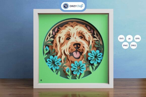 Goldendoodle 3D Layered Paper Cut: A Versatile SVG for Creative Projects