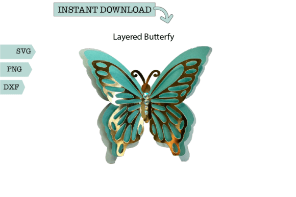 Layered Butterfly SVG: A 3D Graphic Design Asset for Creative Websites