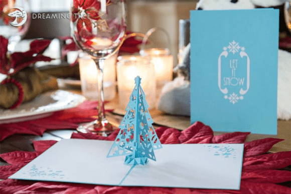 Let It Snow Pop Up Card SVG: A Festive 3D Design for Local Business Branding