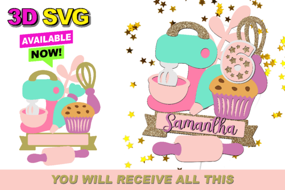 Little Bakery Cake Topper 3D SVG: A Birthday Design Asset Worth Considering