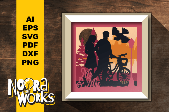 Love in the Park 3D SVG Shadow Box for Creative Branding