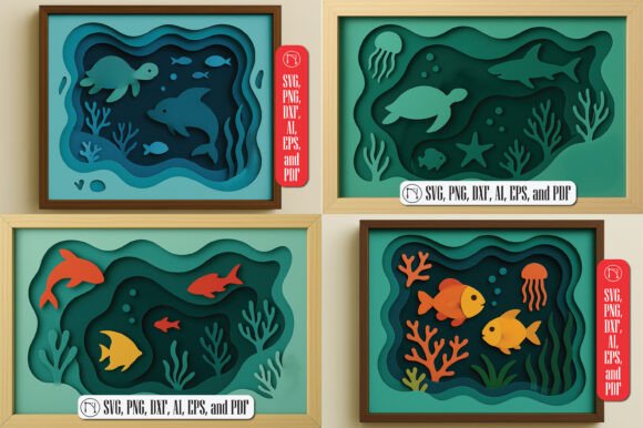 Multilayer 3D Sea Shadow Box SVG Bundle: A Crafters’ Deep Dive