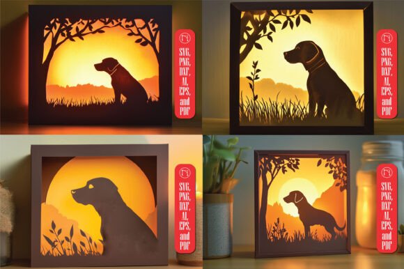 Paper Cut Dog Shadow Box SVG Bundle: A Laser Cutting Gem for Handmade Creations