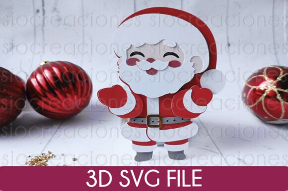 Santa Claus 3D SVG: A Christmas Graphic Design Asset for Polished Content