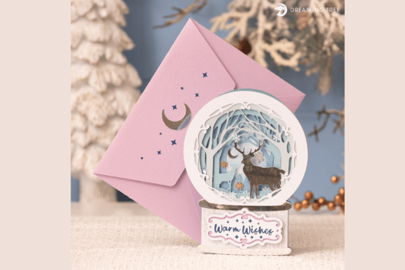 Snow Globe Shaker Card SVG: A Festive 3D Design for Christmas Branding
