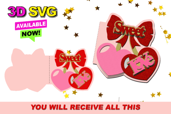 Sweet Love Card 3D SVG: A Versatile Shape for Heartfelt Design Projects